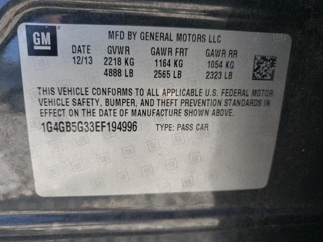 Photo 10 from auction – 2014 BUICK LACROSSE with VIN 1G4GB5G33EF194996