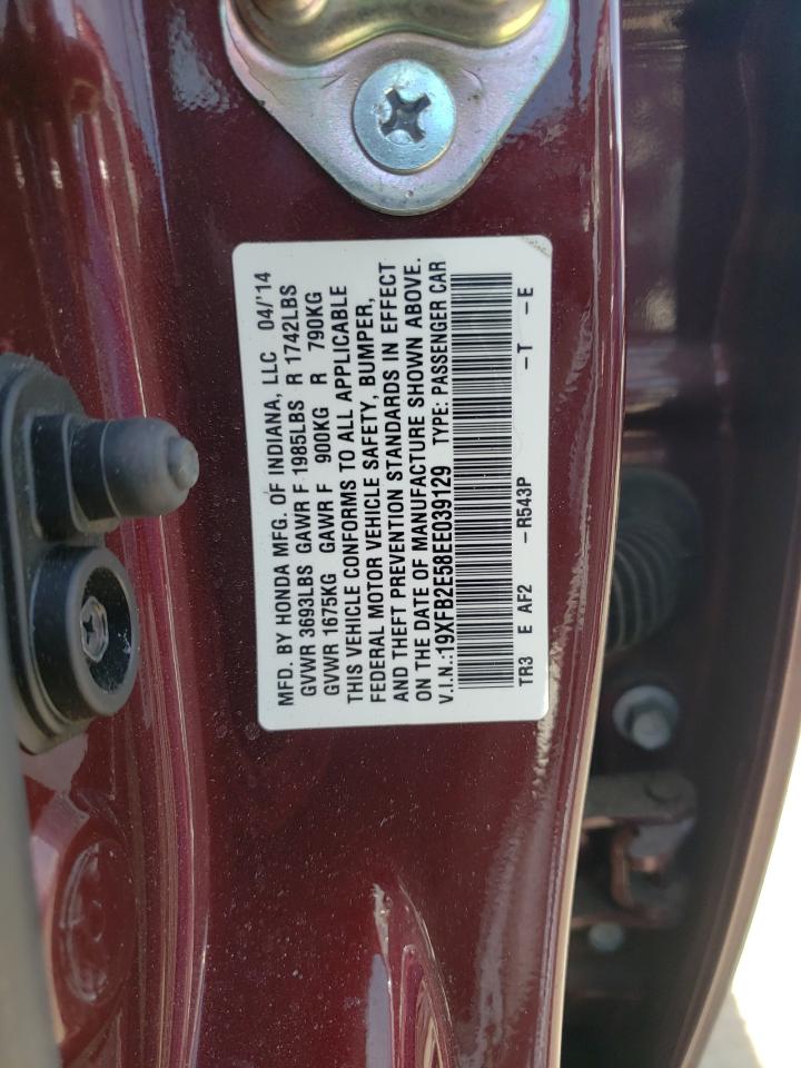 Photo 10 from auction – 2014 HONDA CIVIC LX with VIN 19XFB2E58EE039129