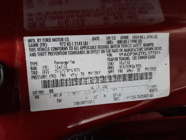 Photo 10 from auction – 2014 FORD FOCUS SE with VIN 1FADP3K27EL177511