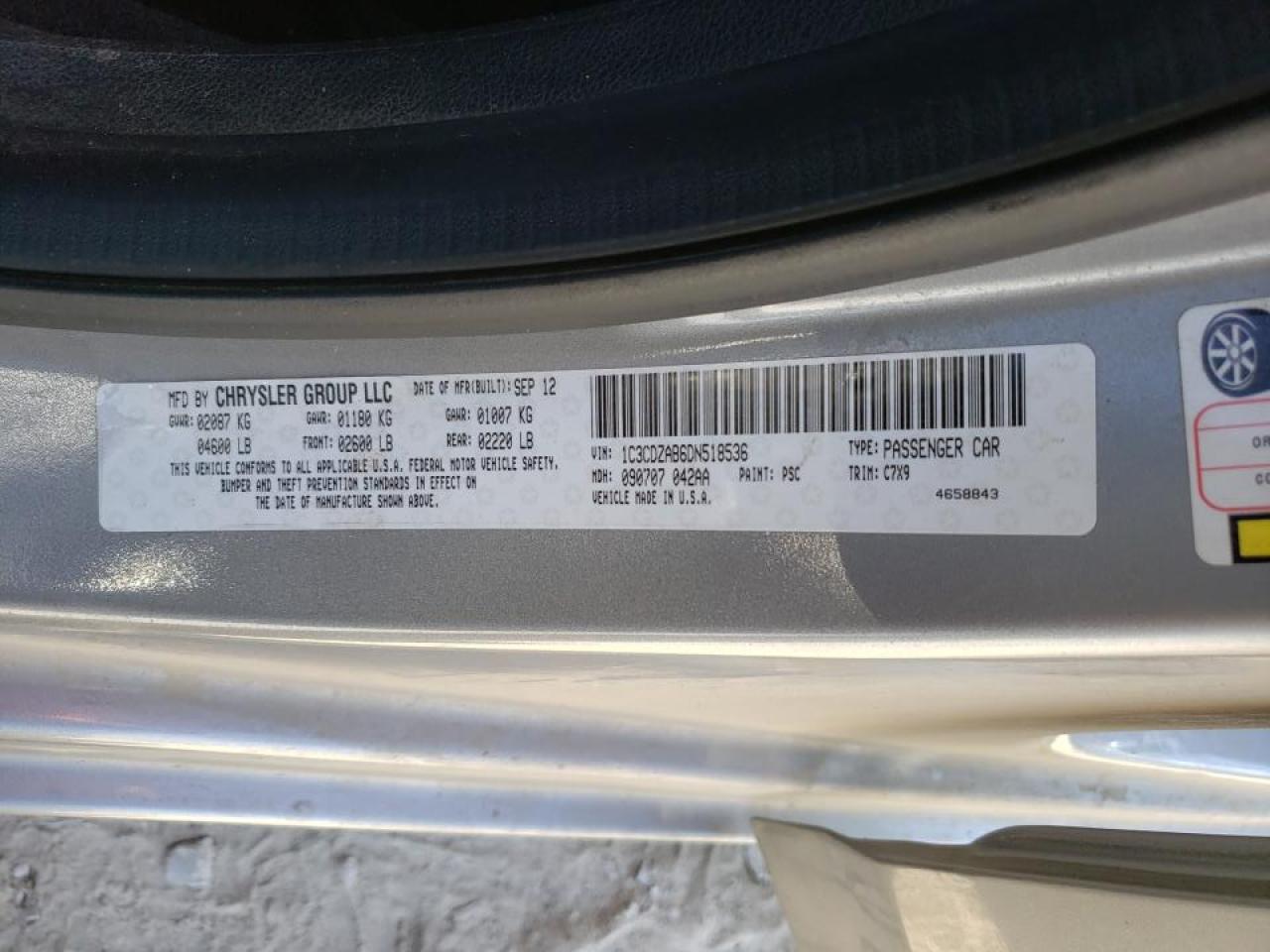 Фото 10 с аукциона – 2013 DODGE AVENGER SE с VIN 1C3CDZAB6DN518536