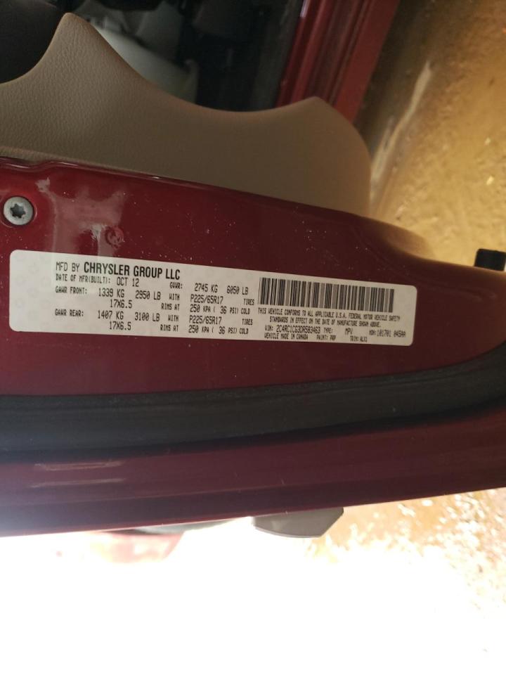 Photo 10 from auction – 2013 CHRYSLER TOWN & COU with VIN 2C4RC1CG3DR583463