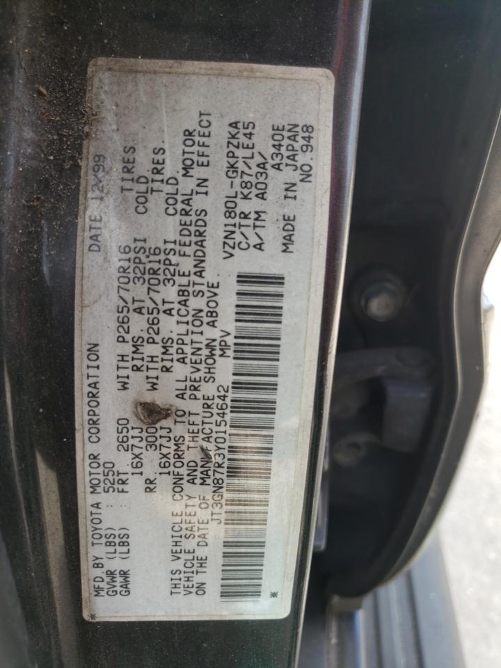 Photo 10 from auction – 2000 TOYOTA 4RUNNER LI with VIN JT3GN87R3Y0154642