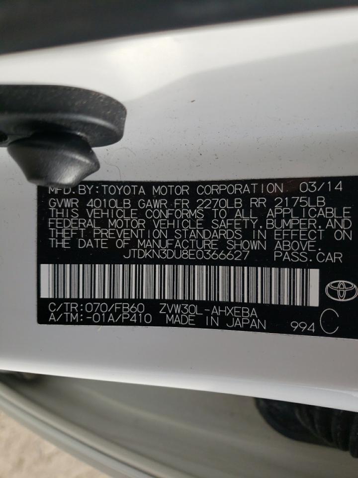 Photo 10 from auction – 2014 TOYOTA PRIUS with VIN JTDKN3DU8E0366627
