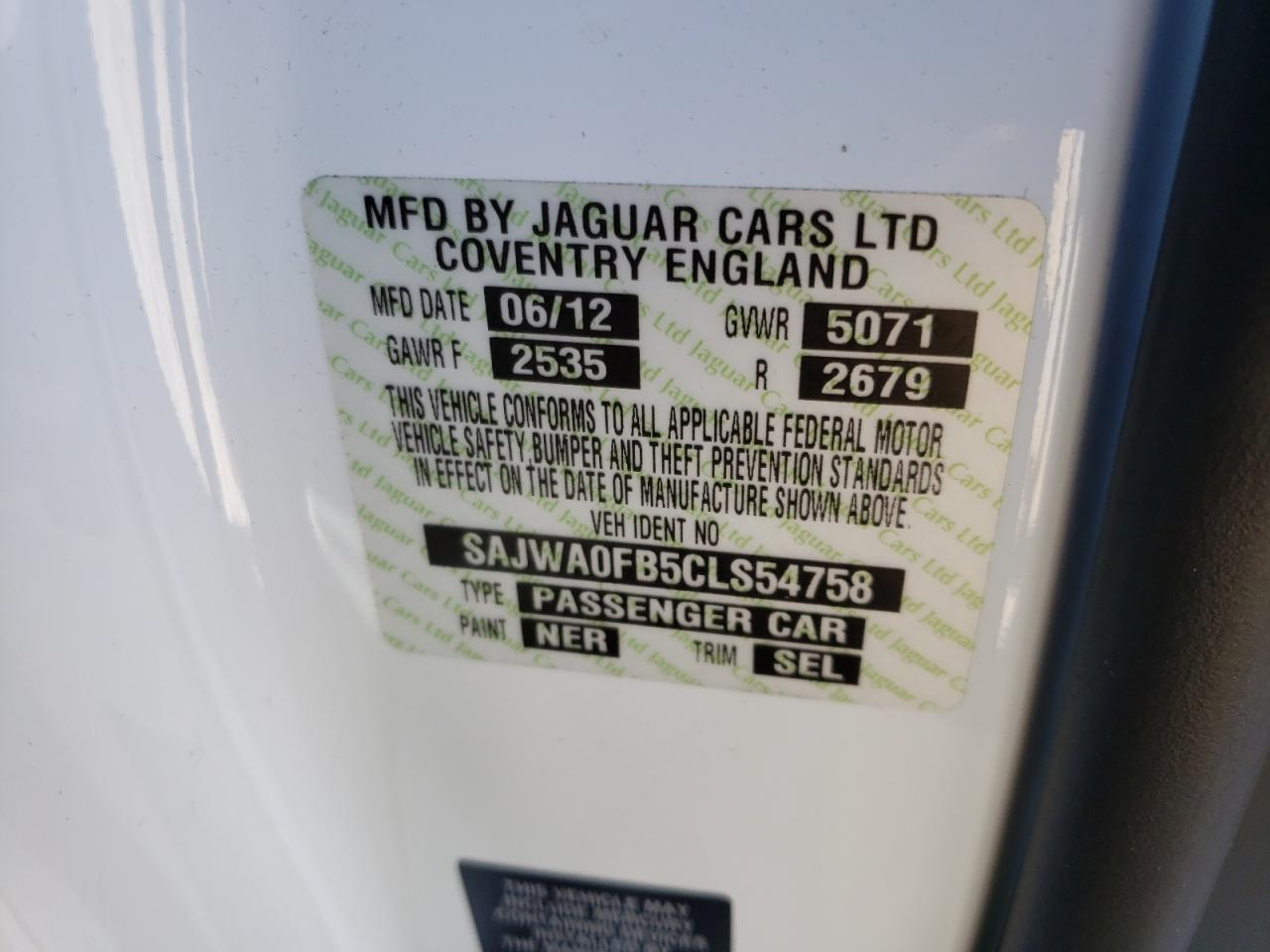Zdjęcie 10 z aukcji – 2012 JAGUAR XF z VIN SAJWA0FB5CLS54758