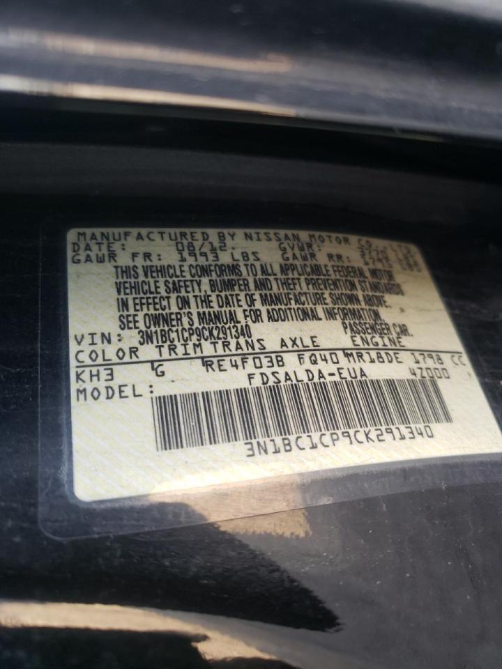 Photo 10 from auction – 2012 NISSAN VERSA S with VIN 3N1BC1CP9CK291340