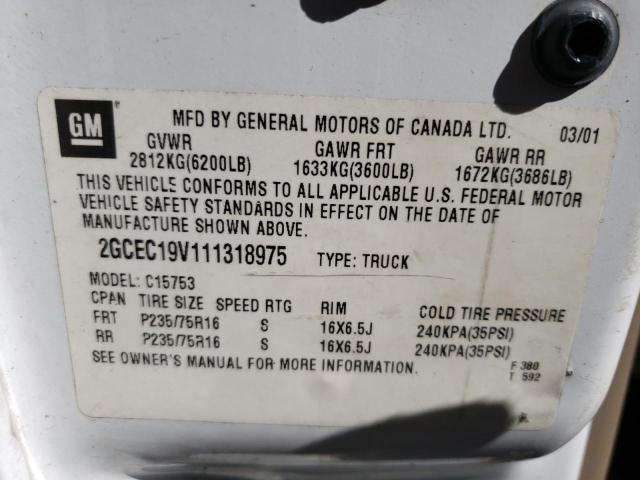 Photo 10 from auction – 2001 CHEVROLET SILVERADO with VIN 2GCEC19V111318975