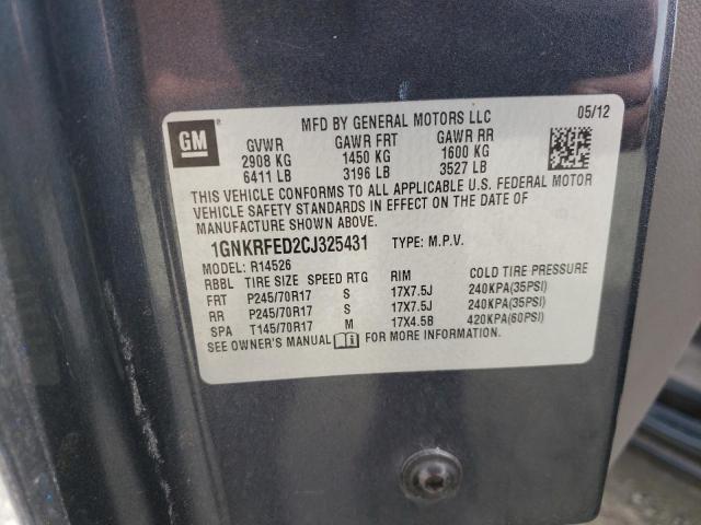 Photo 10 from auction – 2012 CHEVROLET TRAVERSE L with VIN 1GNKRFED2CJ325431