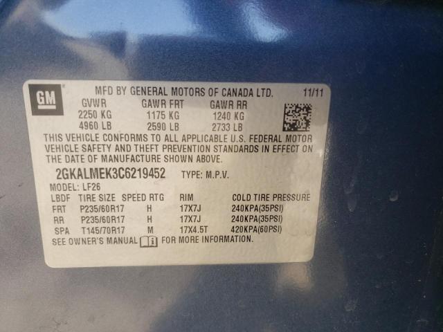 Photo 10 from auction – 2012 GMC TERRAIN SL with VIN 2GKALMEK3C6219452