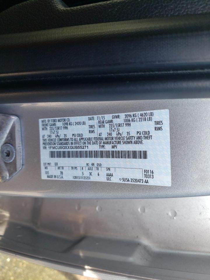 Photo 10 from auction – 2016 FORD ESCAPE SE with VIN 1FMCU0GXXGUB55271