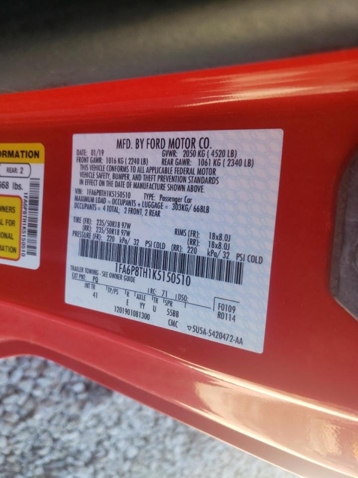 Photo 10 from auction – 2019 FORD MUSTANG with VIN 1FA6P8TH1K5150510