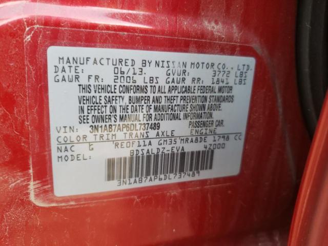 Photo 10 from auction – 2013 NISSAN SENTRA S with VIN 3N1AB7AP6DL737489