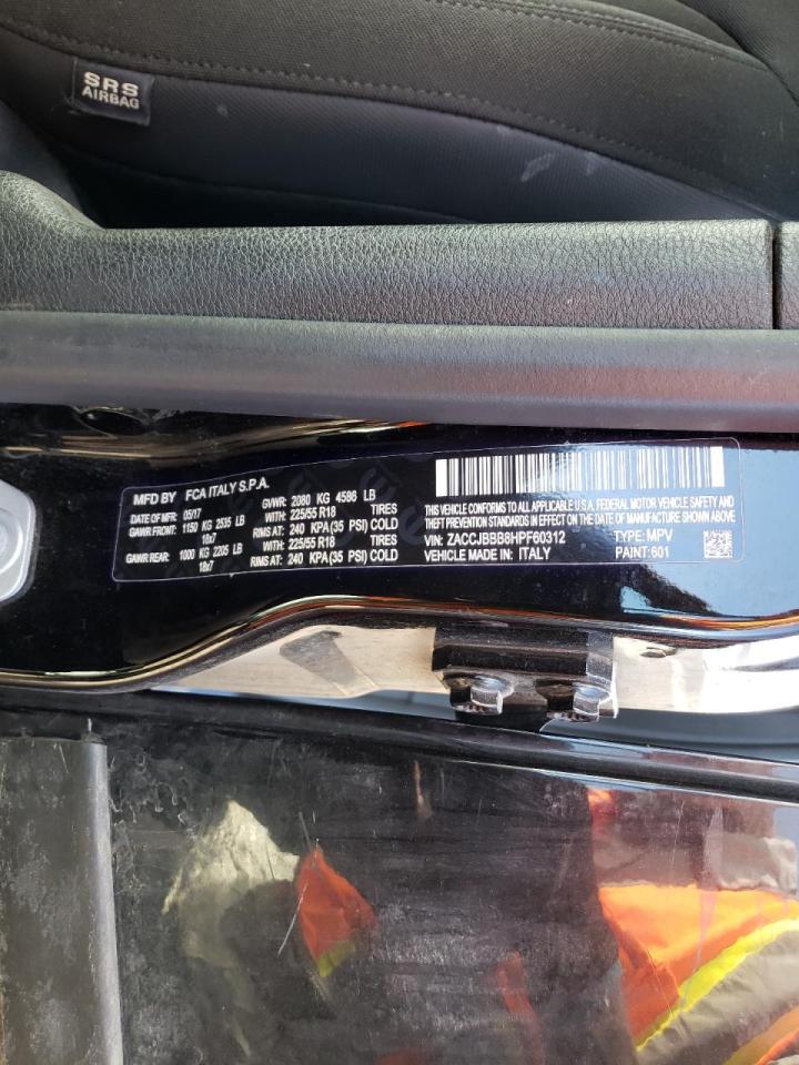 Photo 10 from auction – 2017 JEEP RENEGADE L with VIN ZACCJBBB8HPF60312