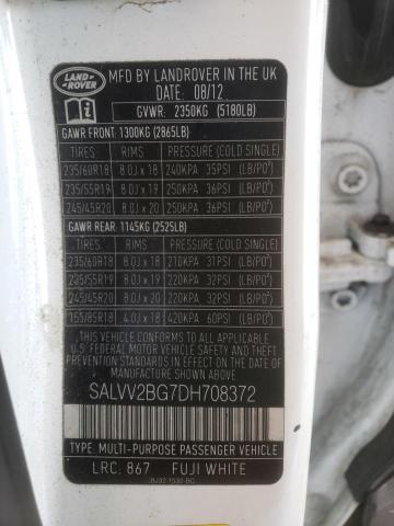 Photo 10 from auction – 2013 LAND ROVER RANGE ROVE with VIN SALVV2BG7DH708372