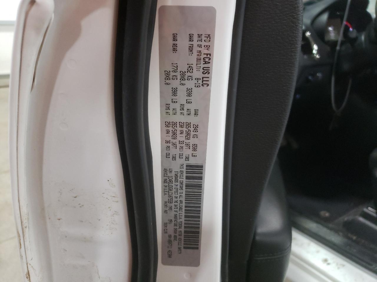 صورة رقم 10 من المزاد - 2020 DODGE DURANGO GT مع VIN 1C4RDJDG0LC107559