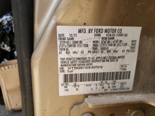 Photo 10 from auction – 2013 FORD F250 SUPER with VIN 1FT7W2BT3DEA07212