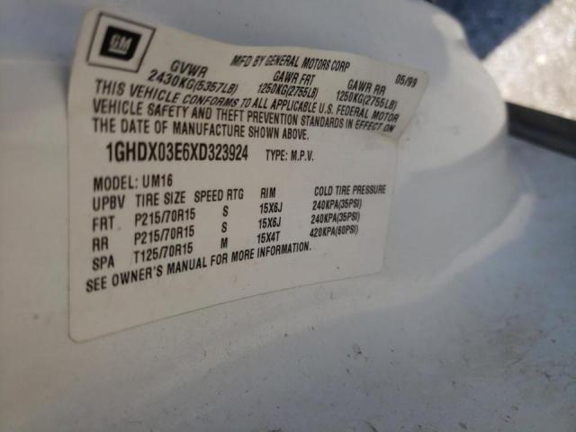Photo 10 from auction – 1999 OLDSMOBILE SILHOUETTE with VIN 1GHDX03E6XD323924