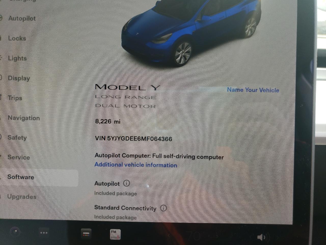 Photo 8 from auction – 2021 TESLA MODEL Y with VIN 5YJYGDEE6MF064366