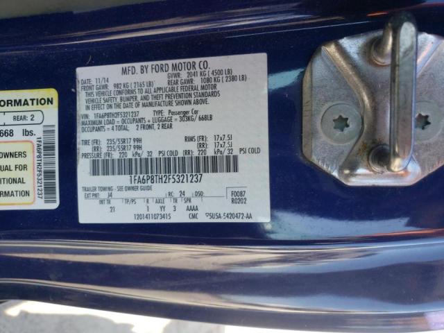 Photo 10 from auction – 2015 FORD MUSTANG with VIN 1FA6P8TH2F5321237