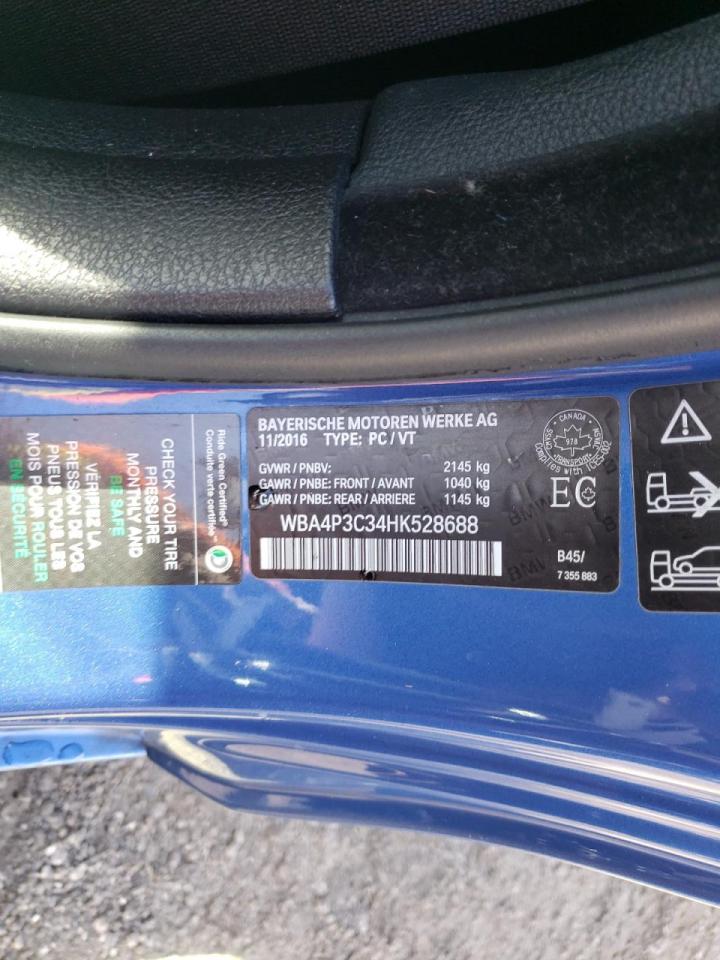 Photo 10 from auction – 2017 BMW 440XI with VIN WBA4P3C34HK528688