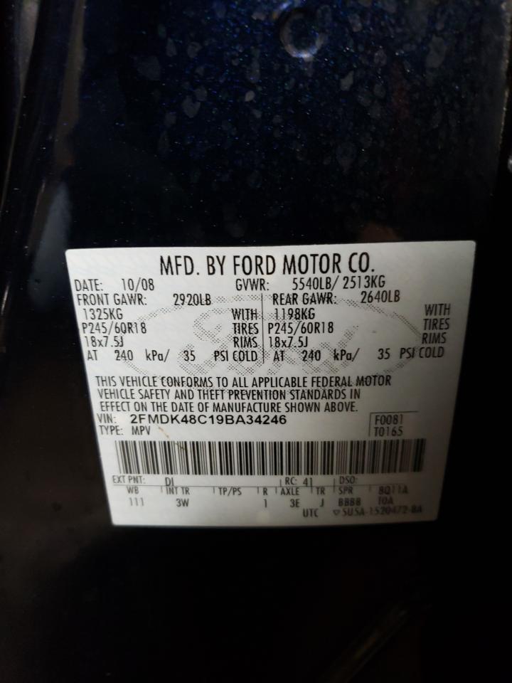 Photo 10 from auction – 2009 FORD EDGE SEL with VIN 2FMDK48C19BA34246