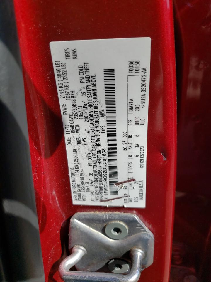 Photo 10 from auction – 2013 FORD ESCAPE SE with VIN 1FMCU9G92DUC01838