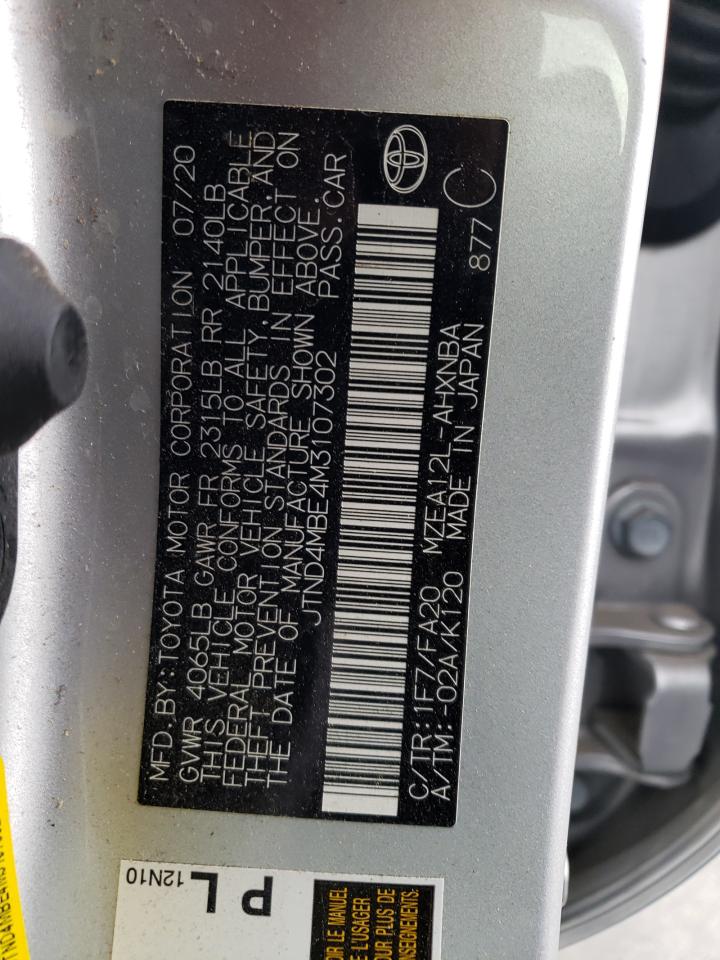 Photo 10 from auction – 2021 TOYOTA COROLLA SE with VIN JTND4MBE4M3107302