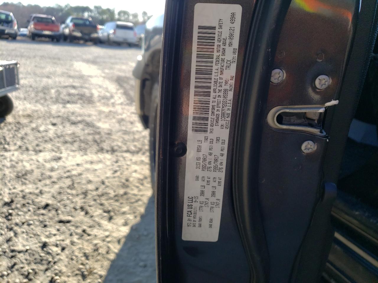 Photo 10 from auction – 2016 RAM 1500 ST with VIN 1C6RR7FM2GS105998