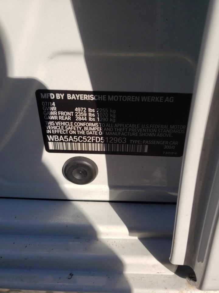 Photo 10 from auction – 2015 BMW 528 I with VIN WBA5A5C52FD512963