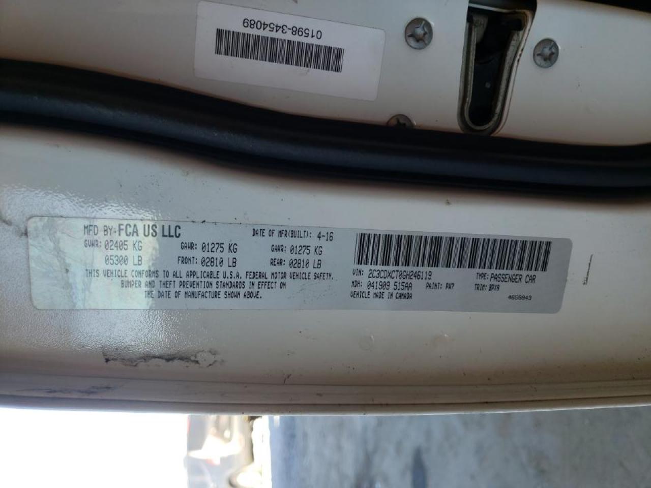 Photo 10 from auction – 2016 DODGE CHARGER R/ with VIN 2C3CDXCT0GH246119
