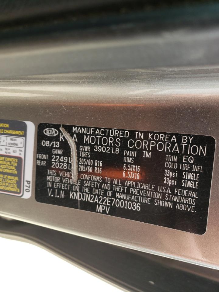 Photo 10 from auction – 2014 KIA SOUL with VIN KNDJN2A22E7001036
