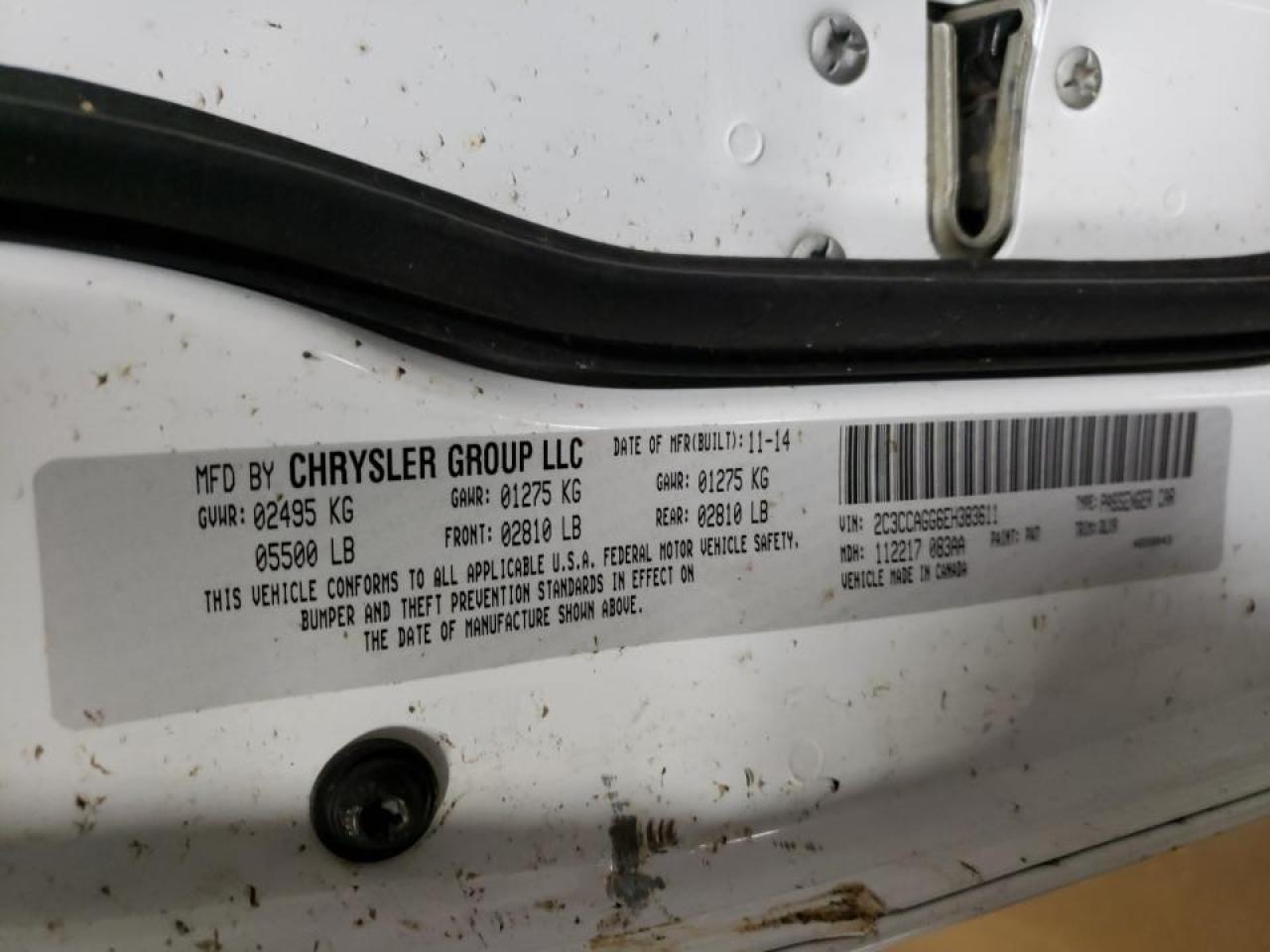 Photo 10 from auction – 2014 CHRYSLER 300 S with VIN 2C3CCAGG6EH383611