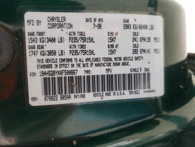 Photo 10 from auction – 1999 DODGE DURANGO with VIN 1B4HS28YXXF500867