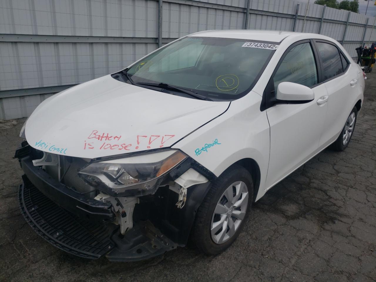 Photo 2 from auction – 2016 TOYOTA COROLLA L with VIN 5YFBURHE7GP399569
