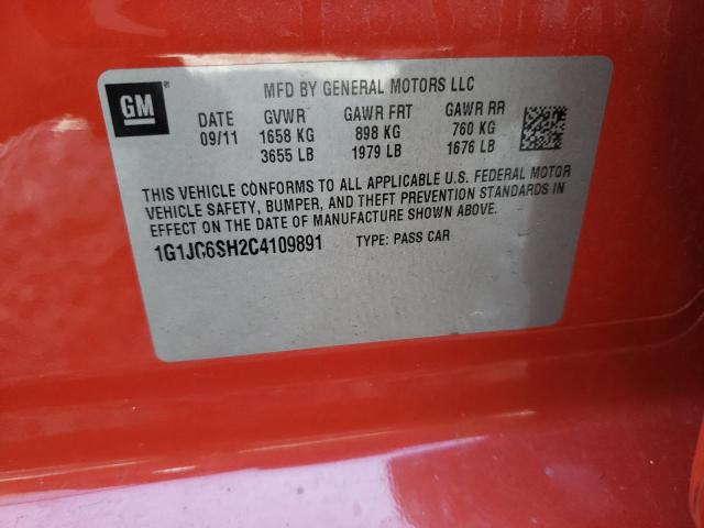 Photo 10 from auction – 2012 CHEVROLET SONIC LT with VIN 1G1JC6SH2C4109891