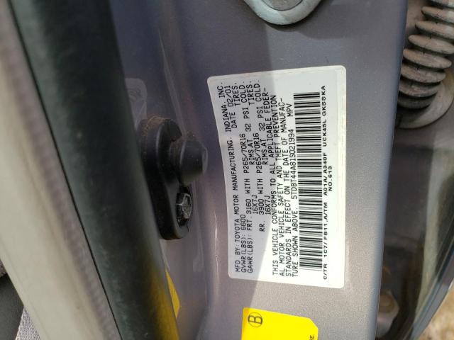 Photo 10 from auction – 2001 TOYOTA SEQUOIA SR with VIN 5TDBT44A81S021994