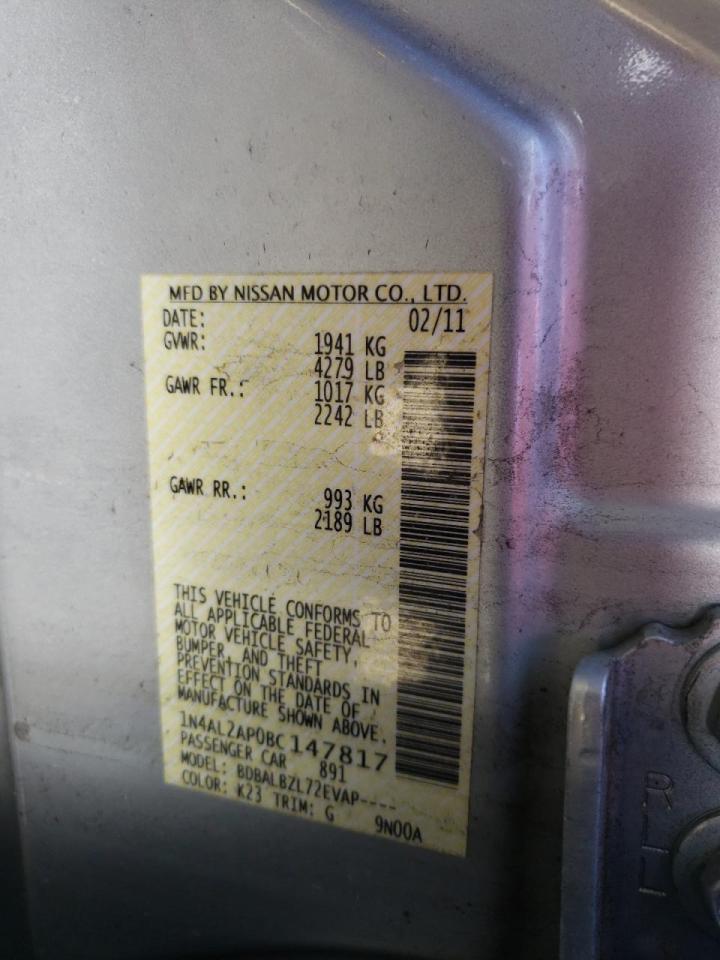 Foto 10 de la subasta – 2011 NISSAN ALTIMA BAS con VIN 1N4AL2AP0BC147817