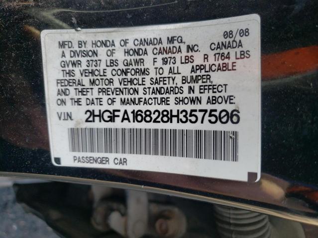 Photo 10 from auction – 2008 HONDA CIVIC EX with VIN 2HGFA16828H357506