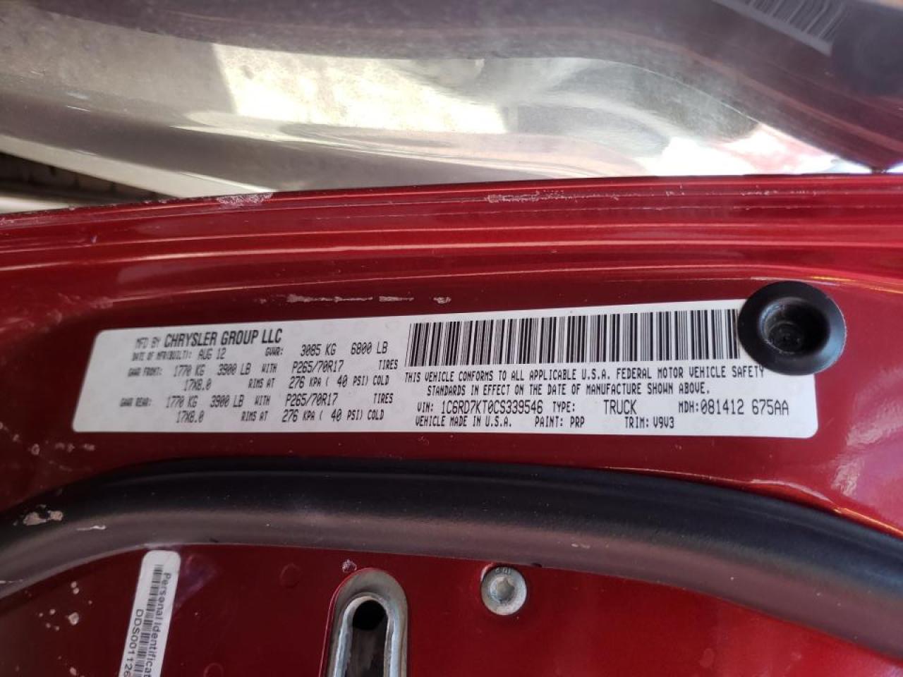 Photo 10 from auction – 2012 DODGE RAM 1500 S with VIN 1C6RD7KT0CS339546
