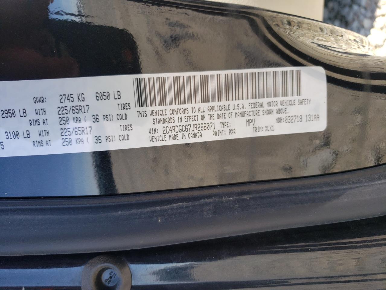 Photo 10 from auction – 2018 DODGE GRAND CARA with VIN 2C4RDGCG7JR266071