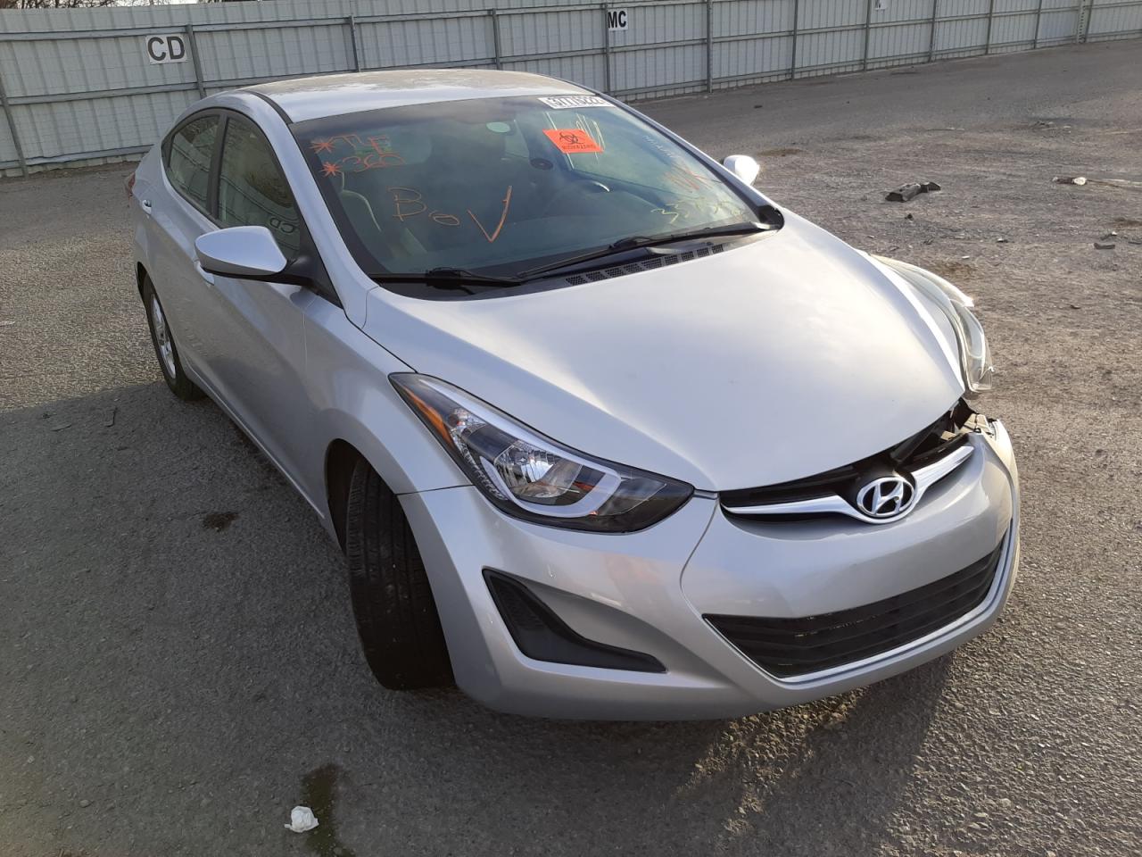 HYUNDAI ELANTRA SE 2015 with VIN 5NPDH4AE7FH565983 - Photo from auction