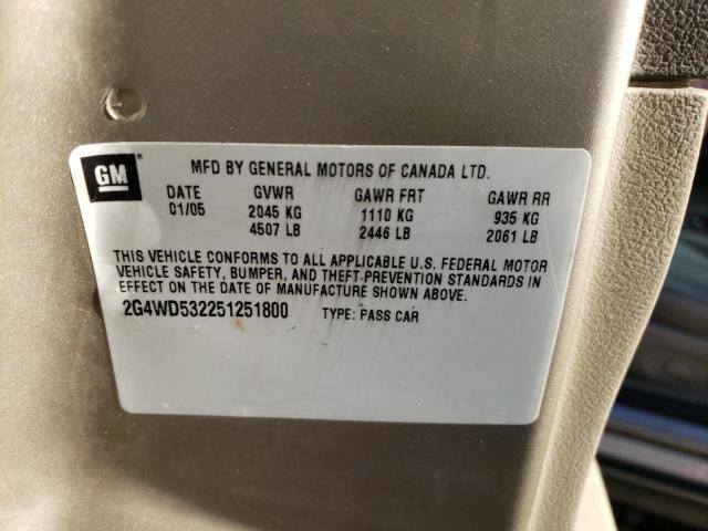 Photo 10 from auction – 2005 BUICK LACROSSE C with VIN 2G4WD532251251800