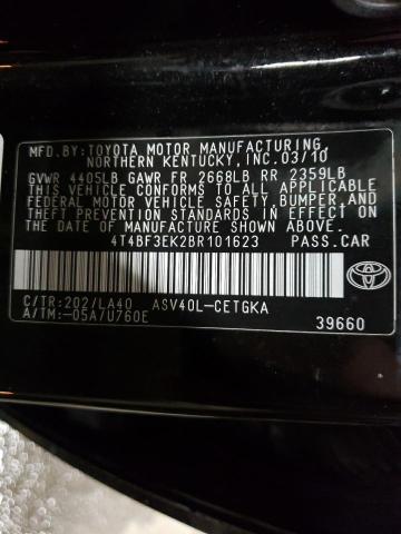 Photo 10 from auction – 2011 TOYOTA CAMRY BASE with VIN 4T4BF3EK2BR101623
