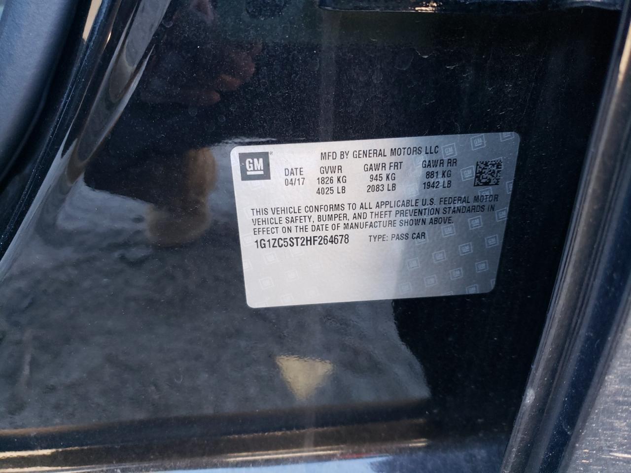 Photo 10 from auction – 2017 CHEVROLET MALIBU LS with VIN 1G1ZC5ST2HF264678