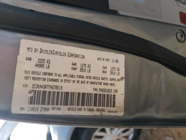 Photo 10 from auction – 2007 CHRYSLER 300 with VIN 2C3KA43R77H678519