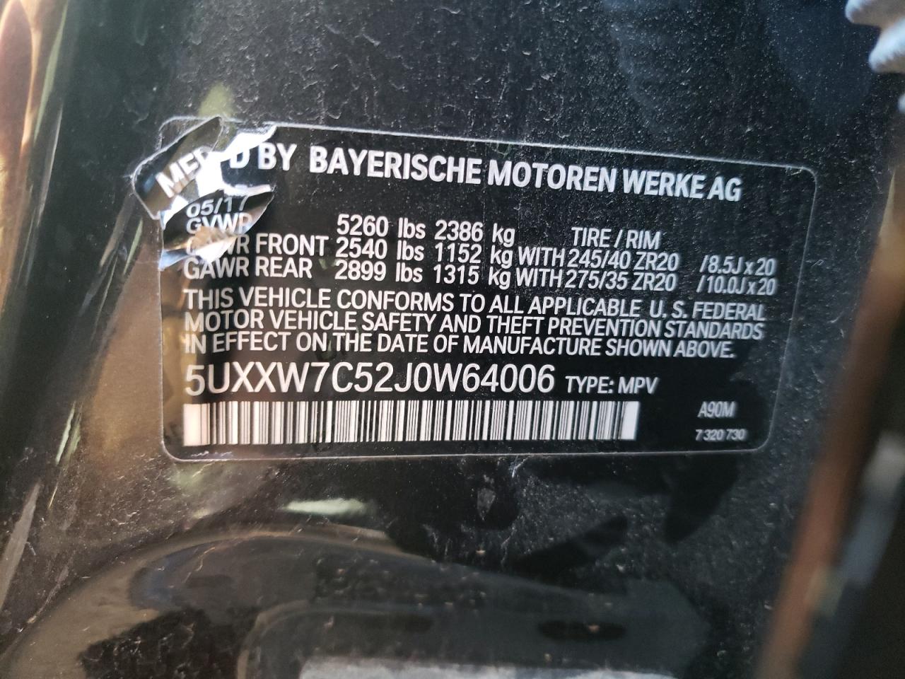 Photo 10 from auction – 2018 BMW X4 XDRIVEM with VIN 5UXXW7C52J0W64006