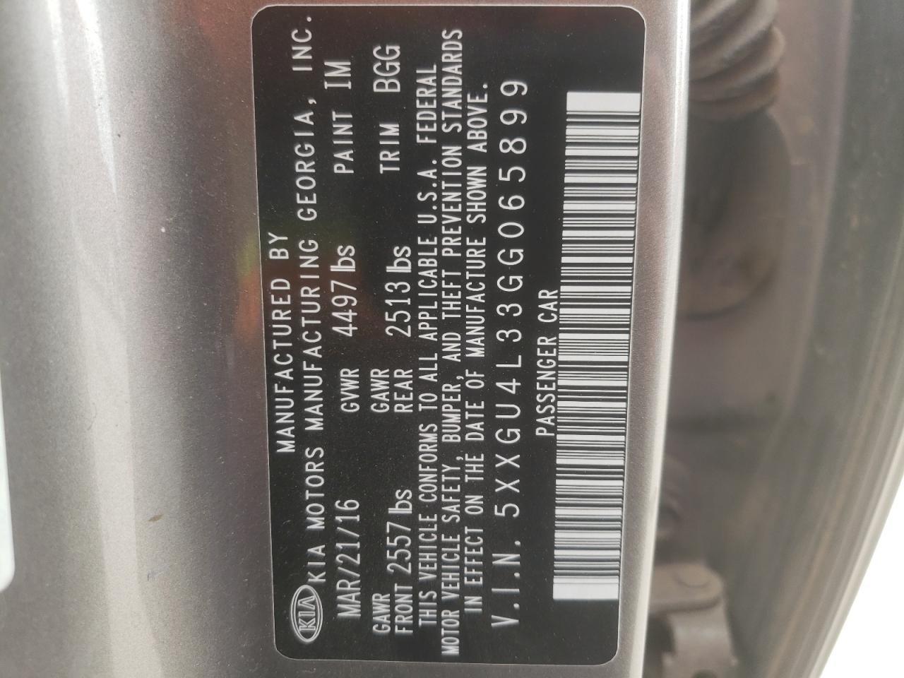صورة رقم 10 من المزاد - 2016 KIA OPTIMA EX مع VIN 5XXGU4L33GG065899