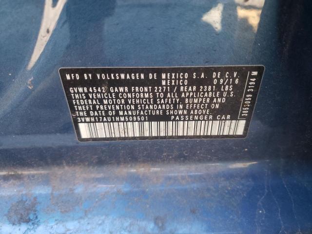 Photo 10 from auction – 2017 VOLKSWAGEN GOLF ALLTR with VIN 3VWH17AU1HM509501