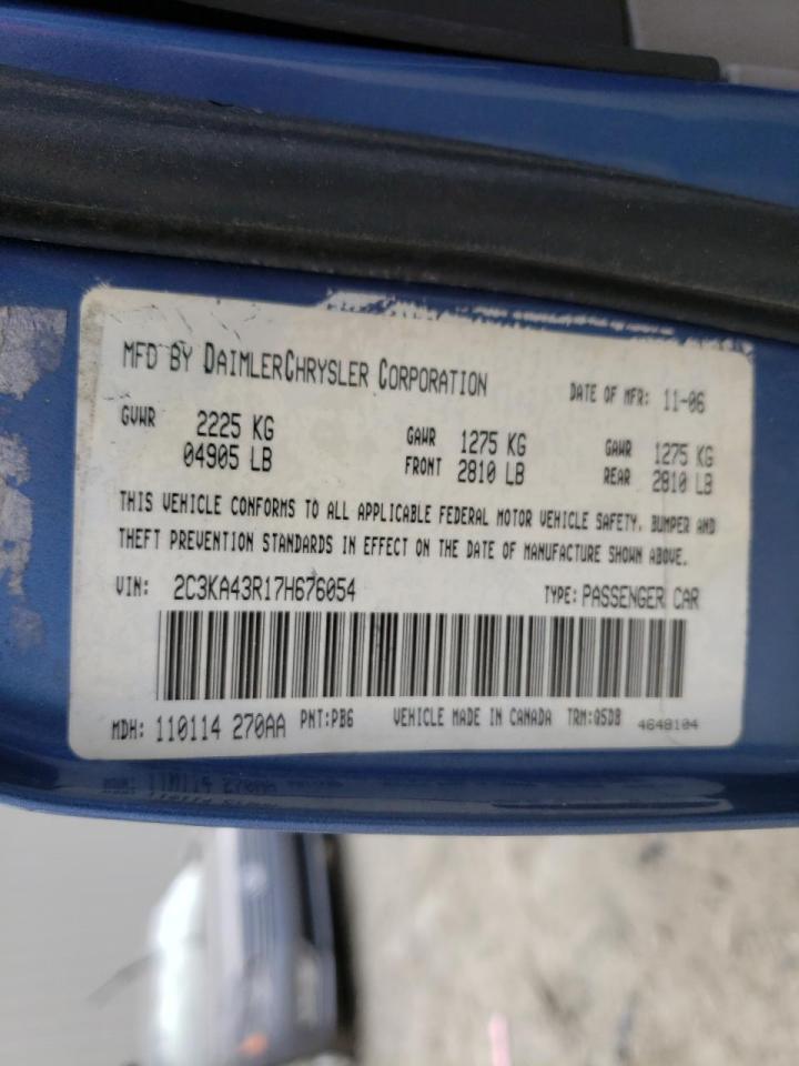 Photo 10 from auction – 2007 CHRYSLER 300 with VIN 2C3KA43R17H676054