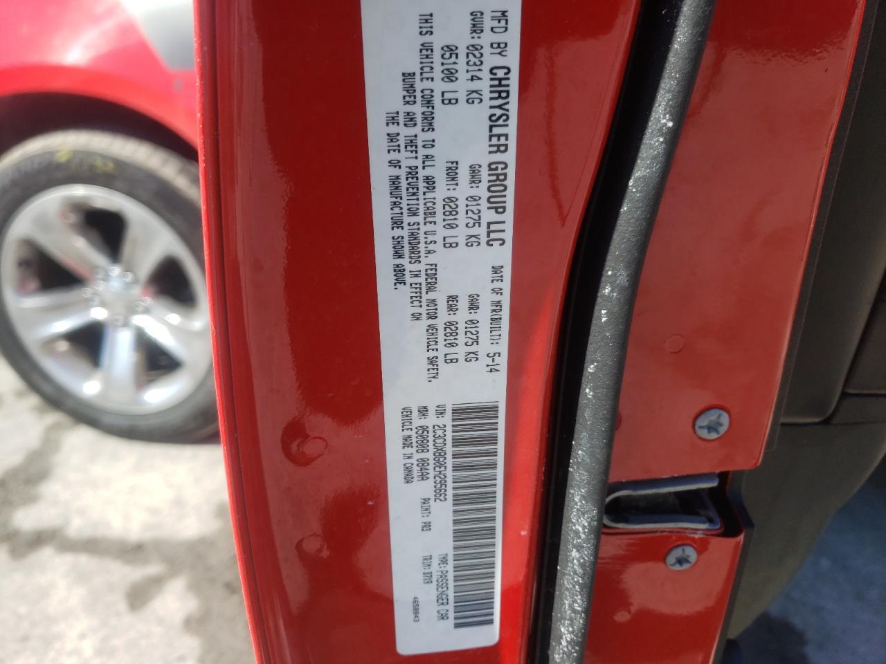 Photo 10 from auction – 2014 DODGE CHARGER SE with VIN 2C3CDXBG0EH295662