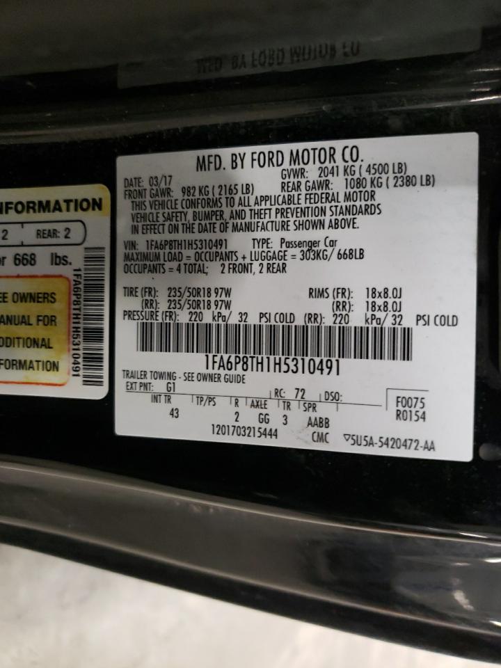 Photo 10 from auction – 2017 FORD MUSTANG with VIN 1FA6P8TH1H5310491
